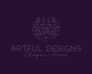 Feminine Floral Diamond Jewelry  logo design