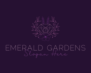 Feminine Floral Diamond Jewelry  logo design