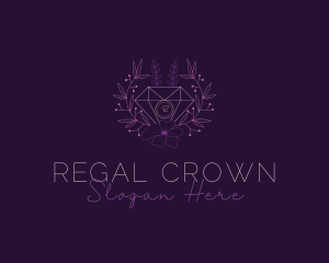 Feminine Floral Diamond Jewelry  logo design