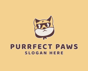 Cat Sunglasses Kitten logo design