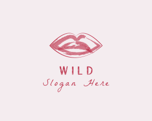 Woman Lips Brushstroke Logo