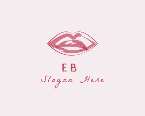 Cover Girl - Woman Lips Brushstroke logo design