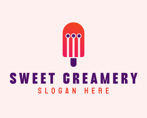 Gradient Popsicle Circuit logo design