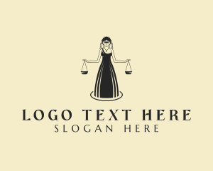 Notary - Justice Scale Woman logo design