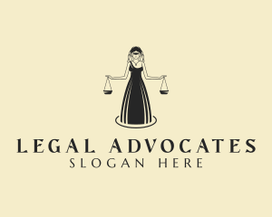 Justice Scale Woman logo design