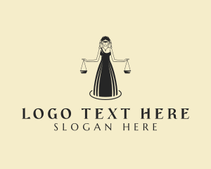 Prosecutor - Justice Scale Woman logo design