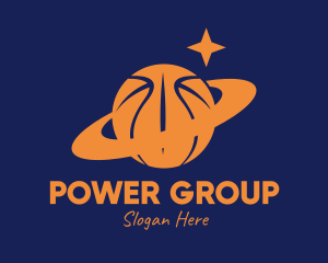 Orange - Basketball Orbit Planet logo design