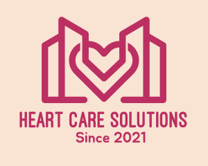 Heart Building Structure logo design