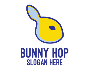 Blue & Yellow Bunny Rabbit logo design