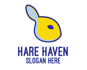 Hare - Blue & Yellow Bunny Rabbit logo design