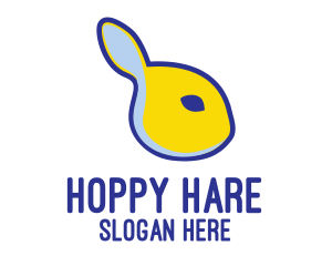 Blue & Yellow Bunny Rabbit logo design
