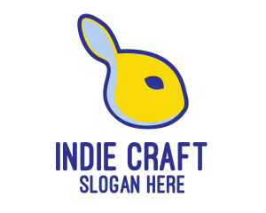 Indie - Blue & Yellow Bunny Rabbit logo design