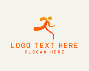Triathlete - Running Man Athlete logo design