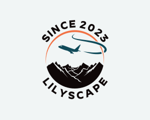 Getaway - Airplane Trip Mountain logo design