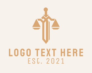 Legal Service - Brown Sword Scale logo design