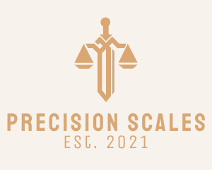 Brown Sword Scale  logo design