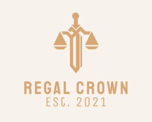 Brown Sword Scale  logo design