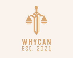 Legal Advice - Brown Sword Scale logo design