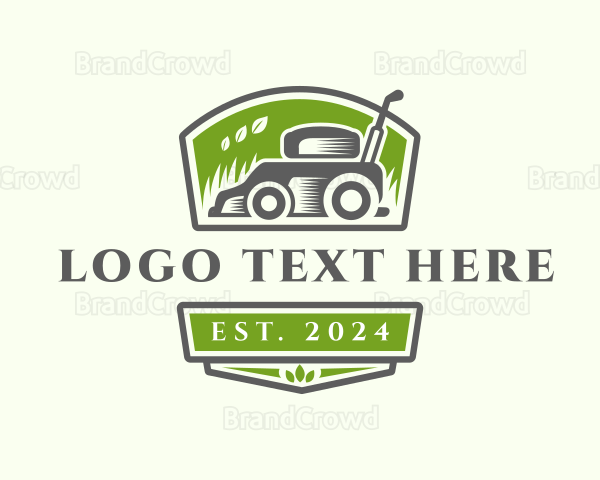 Grass Lawn Mower Logo