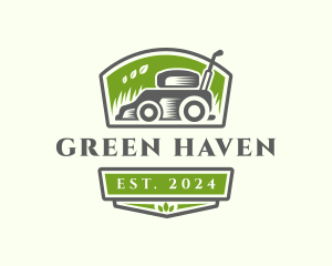 Grass Lawn Mower logo design