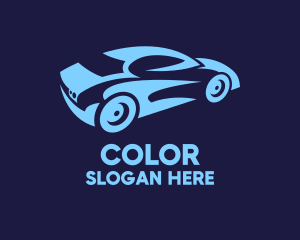 Blue Speed Car Racing Logo