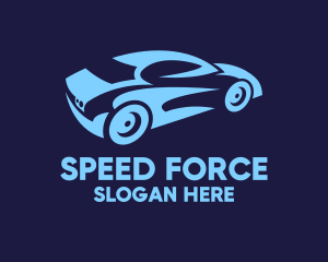 Blue Speed Car Racing logo design