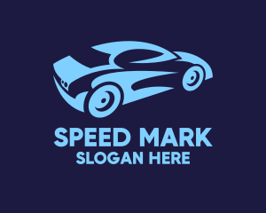 Blue Speed Car Racing logo design