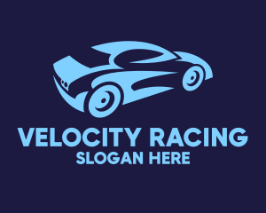 Blue Speed Car Racing logo design