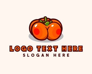 Fetish - Erotic Persimmon Fruit logo design