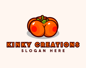 Erotic Persimmon Fruit logo design