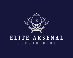 Arsenal - Axe Crown Shield logo design