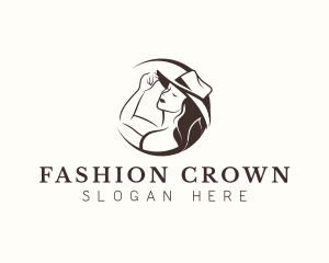 Woman Cowgirl Hat Fashion logo design