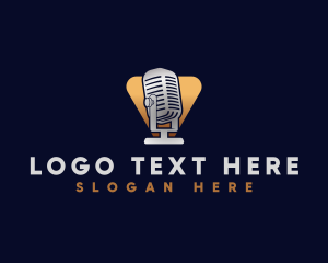 Podcast - Audio Broadcast Mic logo design