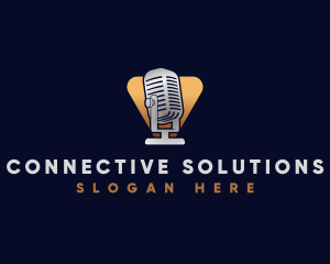 Communicate - Audio Broadcast Mic logo design