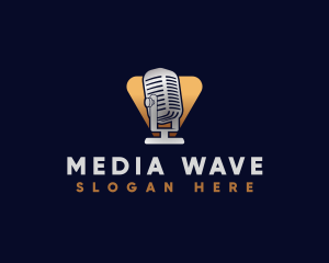 Broadcast - Audio Broadcast Mic logo design