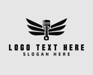 Auto Repair - Modern Piston Wings logo design