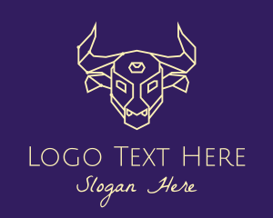 Oxen - Minimalist Bull Constellation logo design