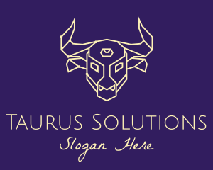 Taurus - Minimalist Bull Constellation logo design