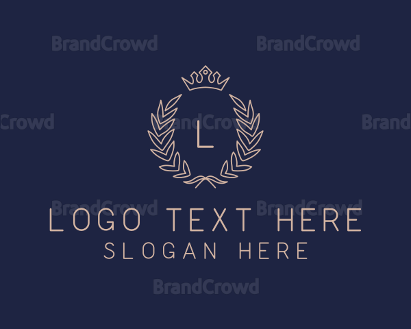 Laurel Crest Wreath Crown Logo