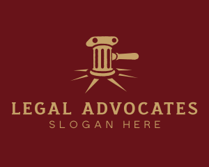 Justice Gavel Pillar logo design