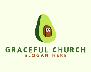 Whole Food - Vegan Avocado Fruit logo design