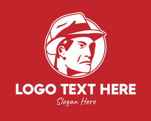 Cowboy - Red Man Hat logo design