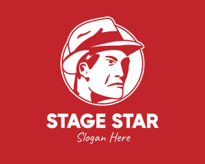 Actor - Red Man Hat logo design