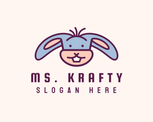 Stuffed Animal - Funny Cartoon Rabbit logo design