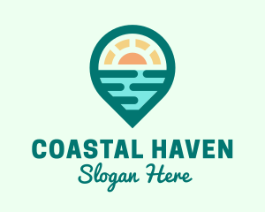 Coastal Beach Location logo design