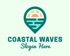 Coastal Beach Location logo design