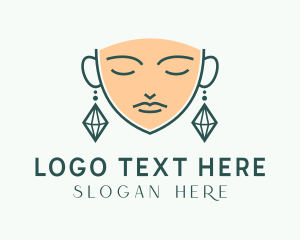 Face - Woman Fashion Earring logo design