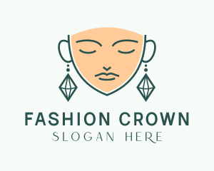 Woman Fashion Earring logo design