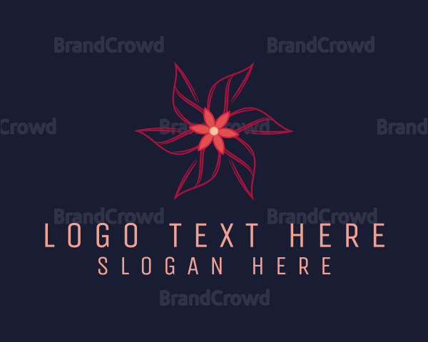 Red Pinwheel Flower Logo