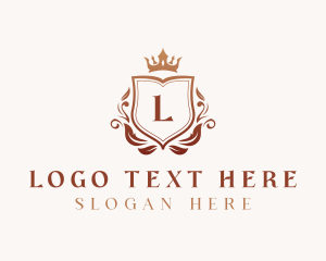 Emblem - Luxury Hotel Crown Shield logo design